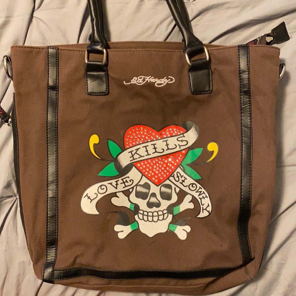 Ed Hardy Brown Tote Bag